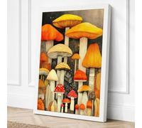 Mushroom Study Botanical Canvas Wall Art Print 30x20 Inch