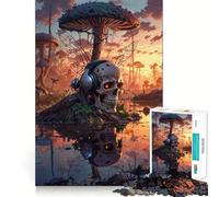 Mushroom Swamp Skull Music 1000 Pieces Jigsaw Puzzles for Adults Clear Logic Toy Relaxing Fun Perfect Cut Elegant Gift (38x26cm)