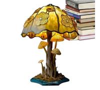 Mushroom Table Lamp, Resin Mushroom Nightlight, Vintage Mushroom Lamp, USB Rechargeable Flower Print Mushroom Light, LED Mushroom Lamp for Bedroom Living Room Office