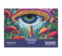 Mushroom Thickened Wooden Jigsaw Puzzles 1000 Pieces Anime Cartoon for Adults Fun Home Decoration Education Game Toy Intellectual Game Stress Relief Challenge Educational 1000pcs (75x50cm)