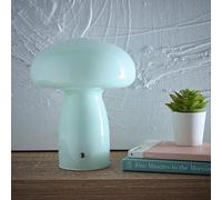 Mushroom Toadstool Glass Table Lamp in White, Duck Egg Blue, Green, Lemon, Mocha and Brown - Rechargeable Lamps (Duck Egg)