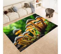 mushroom Traditional Area Rugs Children's creativity Vintage Floor Non Slip Large Bedroom Floor Home Decor Carpet, Soft Touch Low Pile Non Shedding (160x230cm)