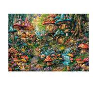 Mushroom Village 1000 Pieces Mini Jigsaw Puzzle for Adults | 38x26cm Cardboard, Living Room Decor, Durable Structure, Birthday Gift, Mind Relaxation