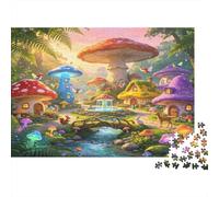 Mushroom Village Jigsaw Puzzle for Adults 1000 Piece Jigsaw Puzzle Fairy Tale Forest Puzzle Game for Family Relaxing Gift 38x26cm/1000pcs