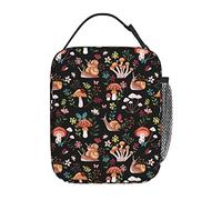 Mushroom Vintage Rustic Farmhouse Autumn Insulated Lunch Box For Teen Boys Girls, Portable Lunch Bag Reusable Cooler Tote For Women Man Office Travel Picnic Camping Beach