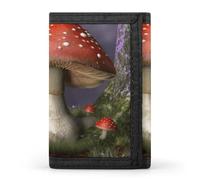 Mushroom Wallet,Credit Card Holder,Three-fold Wallet for Passport Covers, Purse Passport Bag for Men Women