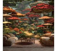 Mushroom Wallpaper - Magic Forest Plant Wall Mural - Wall Murals for Living Room Bedroom - Photo Wallpaper & Home Decor Art - 250 x 175 cm A-6650
