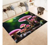 mushroom Washable Rugs pink Vintage Rug Thick Soft Plush Mat for Kids Baby Boys Teen Dorm Home Decor Aesthetic (160x200cm)