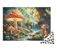 Mushroom Waterfall 1000 Pieces Mini Jigsaw Puzzle for Adults | 70x50cm Cardboard, Living Room Decor, Durable Structure, Birthday Gift, Mind Relaxation