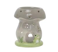 Mushroom Wax Melt Burner | 11cm Whimsical Toadstool Ceramic House Oil Burner for Essential Oils, Tealight Candles