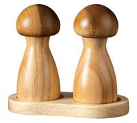 Mushroom Wooden Pepper Grinder Sea Salt Grinding Bottle Base Set Refillable Spice Mill Wooden Salt Shaker for Kitchen