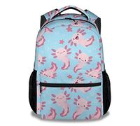 Mushroom068 Axolotl Backpack for Girls Boys, 16 Inch Axolotl Theme Bookbag with Adjustable Straps, Durable, Lightweight