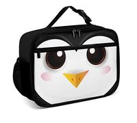 Mushroom068 Cute Penguin Eyes Reusable Lunch Box Insulated Lunch Bag Cooler Bag Lunchbox Meal Food Container Tote Bag for Women Kids Girls Boy School Camping Hiking Picnic Beach Travel