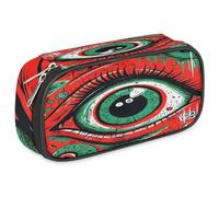 Mushroom068 Pencil Case for Girls Boys Red Green Eye Pencil Pouch Kids Teen Pencil Bags Zipper PU Leather Pencil Organizer School Pencil Box Marker Case Organizer