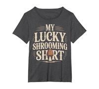 Mushrooming Lucky Shrooming Shirt Mushroom T-Shirt, Women's Plus, Dark Heather Grey, 4X