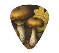 Mushrooms and fallen leaves 12 Pack Guitar Picks Plectrums,4 pieces in each of 3 sizes, Suitable for a wide range of stringed instruments