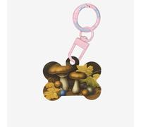 Mushrooms and Fallen Leaves Dog Tags for Pets,Bone-Shaped Acrylic Pet ID Tags,Perfect for Small to Large Dogs and Cats,Cute & Functional