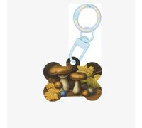Mushrooms and Fallen Leaves Dog Tags for Pets,Bone-Shaped Acrylic Pet ID Tags,Perfect for Small to Large Dogs and Cats,Cute & Functional