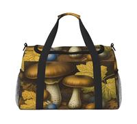 Mushrooms And Fallen Leaves Travel Duffle Bag, Weekender Bags For Men And Women, Suitable For Travel And Outdoor Activities