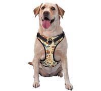 Mushrooms and Rainbows Peace Pattern Dog Harness - Lightweight,Soft,Adjustable Small Harness and Leash Set, Suitable for Puppy Small and Medium-Sized Dog-Medium