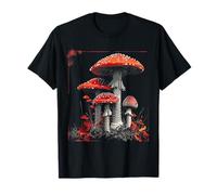 Mushrooms Art Graphic Nature Drawing Motif Mushrooms T-Shirt