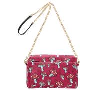 Mushrooms Dots Red pattern Small Leather Crossbody Bag for Women Shoulder Purse with Adjustable Strap Lightweight Handbag for Travel Daily Shopping