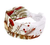 Mushrooms Fern and Berries Stretchy Headbands for Women, Non-Slip Hair Bands Fashion Sports Turban for Yoga Workout Daily Use