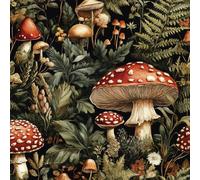 Mushrooms Flowers Peel and Stick Wallpaper 3D Printed Forest Painted for Boys Girls Teen Bedroom Living Room Kitchen Removable Decor Wall Mural Paper 17.3"x236"