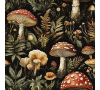Mushrooms Flowers Peel and Stick Wallpaper 3D Printed Forest Painted for Boys Girls Teen Bedroom Living Room Kitchen Removable Decor Wall Mural Paper 17.3"x236"