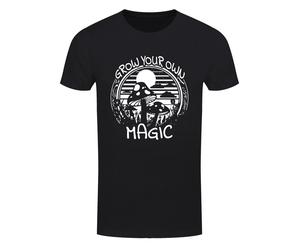 Mushrooms Grow Your Own Magic Mens Black T-Shirt