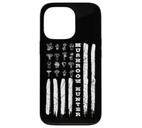 Mushrooms Hunter American Flag Mushroom Collector Case for iPhone 13 Pro