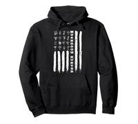 Mushrooms Hunter American Flag Mushroom Collector Pullover Hoodie