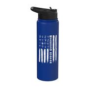 Mushrooms Hunter American Flag Mushroom Collector Stainless Steel Insulated Water Bottle