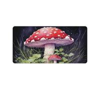 Mushrooms in The Grass Desk Pad Protector Large Waterproof Desk Mat Blotter Non-Slip Rubber Base Multifunctional Mouse Keyboard Gaming Pad Big Computer Mat for Home Office