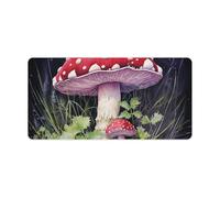 Mushrooms in The Grass Mouse Pad Gaming Mousepad Desk Mat Smoothing Rubber Mousepad for Fluid Control Ultra-Stable Non-Slip Rubber Base Mouse Pad (24x12 in)