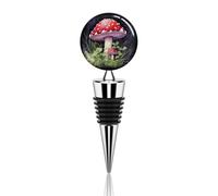 Mushrooms in The Grass Wine Stopper Reusable Wine Bottle Stopper Decorative Metal Beverage Bottle Toppers for Champagne, Liquor & Oil Bottles Wedding Christmas Party Bar Decor