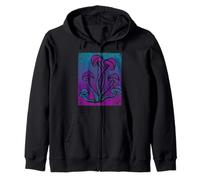 Mushrooms Intricate Geometric Pattern Gradient Abstract Art Zip Hoodie