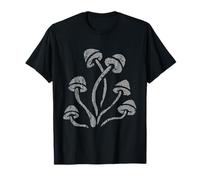 Mushrooms Intricate Geometric Pattern White Abstract Art T-Shirt
