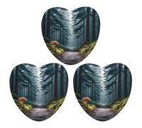 Mushrooms on The Dark Car Air Freshener, 3 Pcs Love form Hanging Air Freshener Cards, Long Lasting Fragrance Scented Cards for Car, Home, Office Black-style