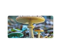 Mushrooms on The Ground Desk Pad Waterproof Writing Mouse Pad Non-Slip Laptop Desk Protector Large Office Desk Mat Computer Keyboard Rubber Mat for Work Home Decor 12" X 24"