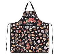 Mushrooms Pattern Kitchen Apron With Pocket Mycology Lover Gift Chanterelle Chef Gift Hunting Mushroom Cooking Apron (MUSHROOMS A2)