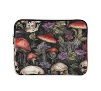 Mushrooms Skull Laptop Sleeve Bag for 13-13.3Inch, Waterproof Shockproof Laptop Quilting Case, Slim Lightweight Design for Work-L