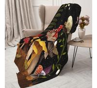 Mushrooms Throw Blanket Lightweight Warm Flannel Fleece Blankets Cozy Soft Blanket Gifts for Women Men Girls Boys 60"x50"