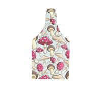 Mushrooms & Toadstools Glass Serving Board - Cottagecore Bottle Shaped Serving Tray/Worktop Saver - Cutting Board Platter Bar Gift