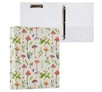 Mushrooms Wild Flowers 3 D-Ring Binder A4 1 Pack with 200 Sheet for Kids School Supplies Women Men Office