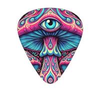 Mushrooms With Eyes 12 Pack Guitar Picks With 3 Thicknesses And Storage Box, Abs Plectrums For Electric Bass Guitar Players