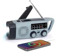 MUSHUI 2025 Wind Up Radio UK Solar, Hand Crank Radio Torch Powerbank AM/FM/SW, 2000mAh Rechargeable Battery, USB C Charger, SOS Alarm, for Household, Outdoor, Emergency Survival Kit