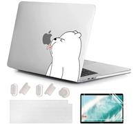 MUSHUI for MacBook Air 13.6 inch Case 2025 2024 2023 2022 M4 M3 M2, Ultra-Thin UV-Printed Hard Shell Cover for MacBook Air 13.6" A3240 A3113 A2681, Keyboard Cover & Screen Protector, Little Bear