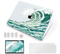 MUSHUI for MacBook Air 13.6 inch Case 2025 2024 2023 2022 M4 M3 M2, Ultra-Thin UV-Printed Hard Shell Cover for MacBook Air 13.6" A3240 A3113 A2681, Keyboard Cover & Screen Protector, Wave 2