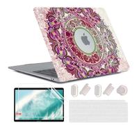 MUSHUI for MacBook Air 13 Inch Case 2020 2019 2018 Model M1 A2337 A2179 A1932 - Translucent Plastic Printed Pattern Hard Shell & Keyboard Cover &Screen Protector for Mac Air 13.3, Mandala 4